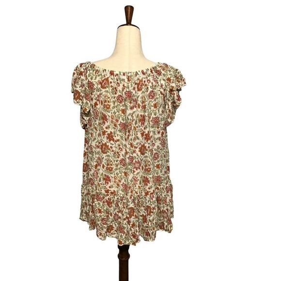 Rachel Zoe Beige Orange Flutter Sleeve Sheath Dress SM - Picture 4 of 7